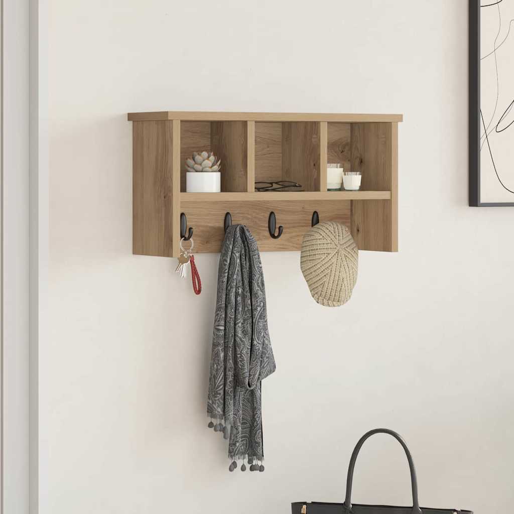 Nástěnný Věšák Na Kabáty Nástěnná Montáž Artisanový Dub