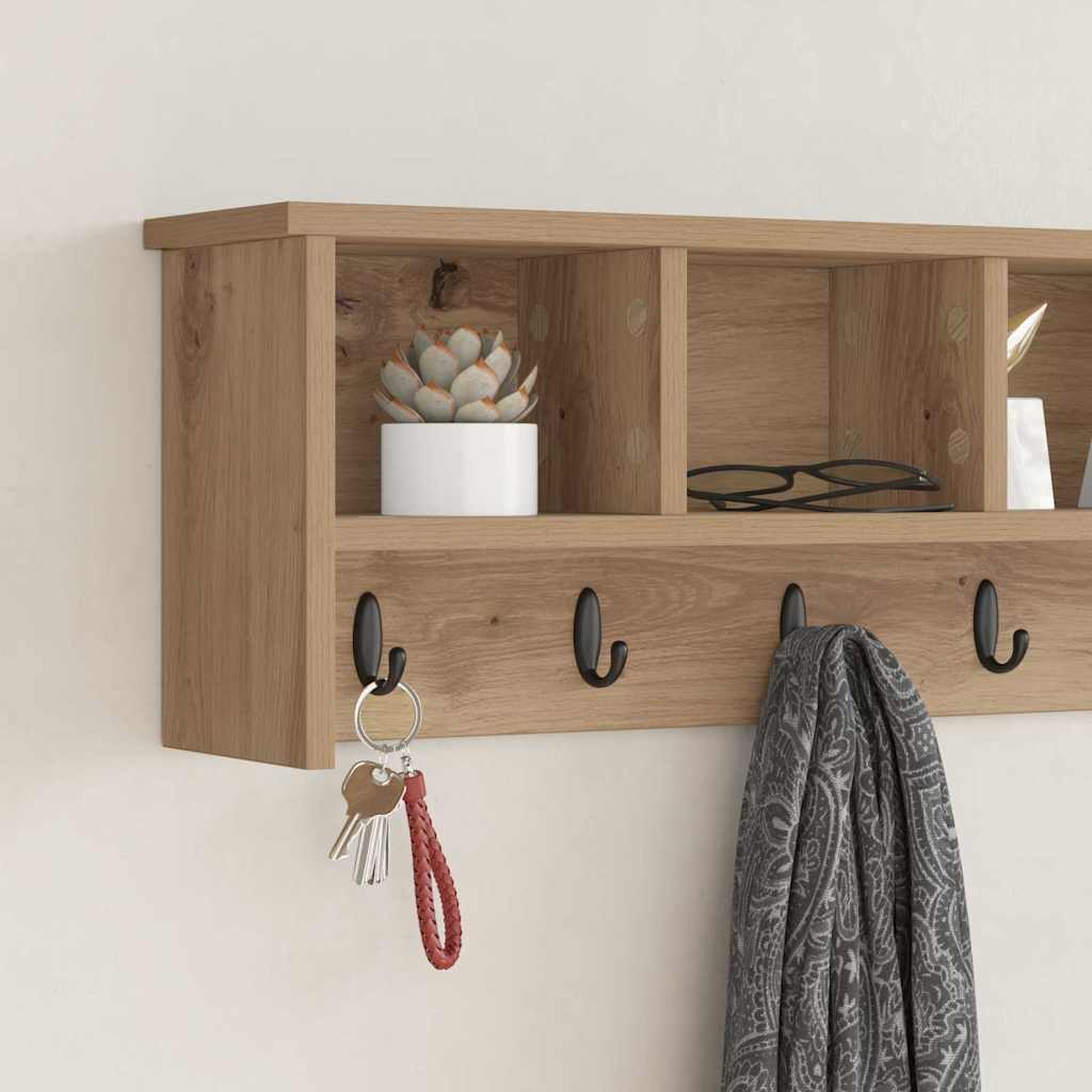Nástěnný Věšák Na Kabáty Nástěnná Montáž Artisanový Dub