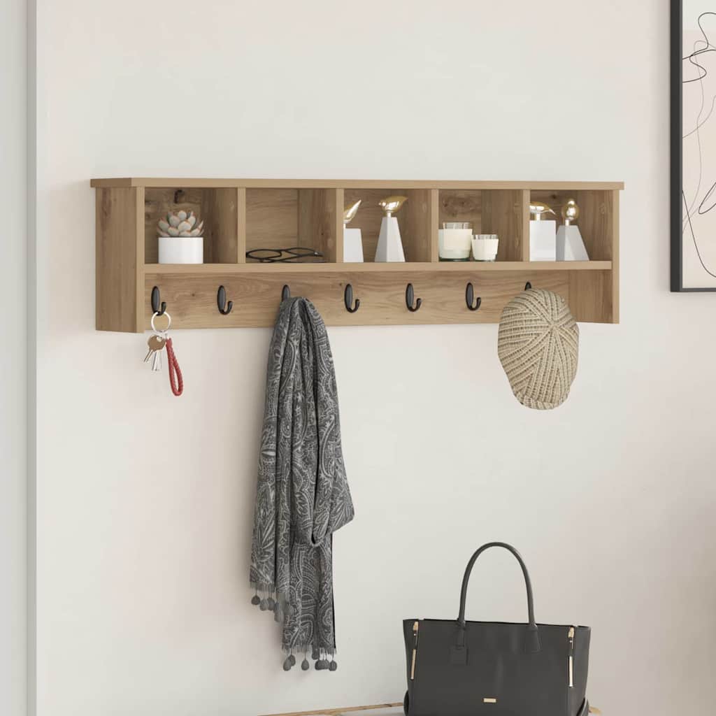 Nástěnný Věšák Na Kabáty Nástěnná Montáž Artisanový Dub