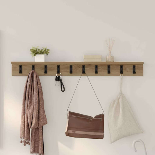Nástěnný Věšák Na Kabáty Nástěnná Montáž Artisanový Dub