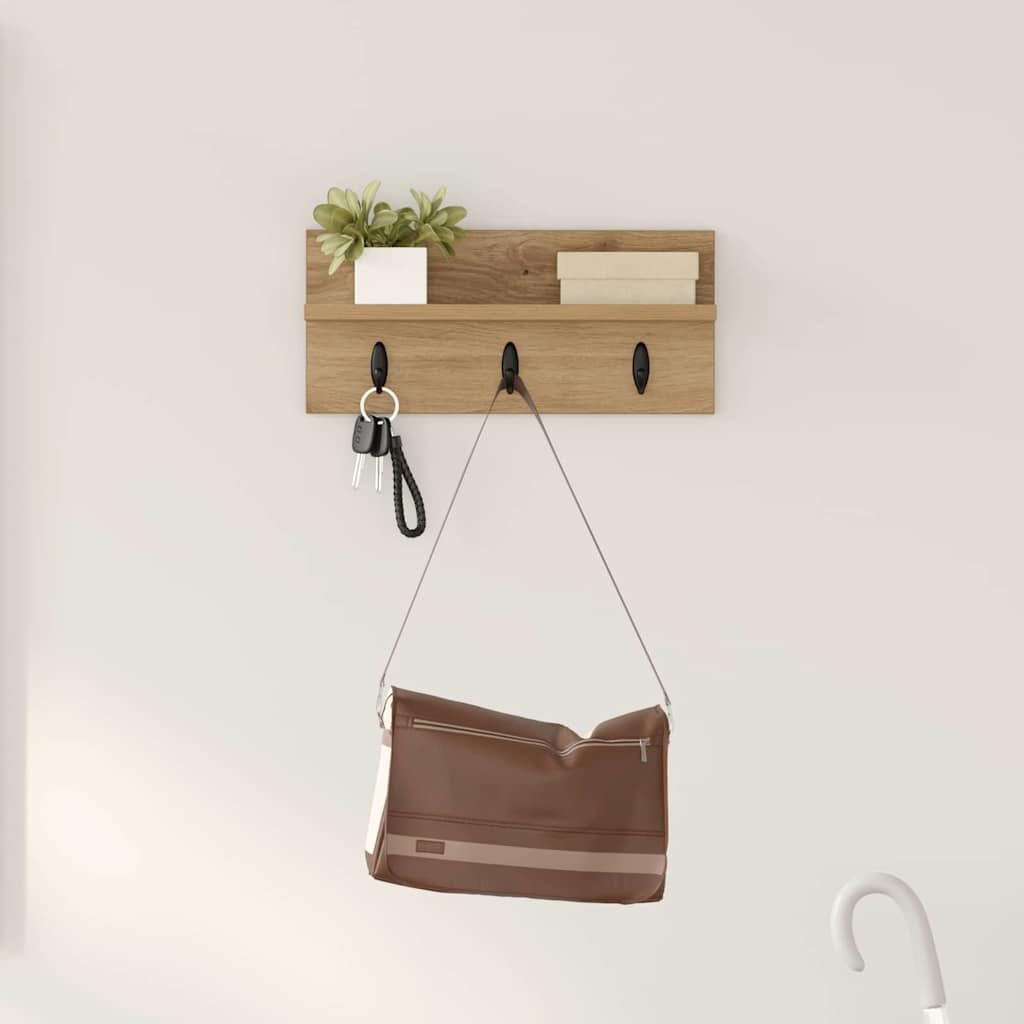 Nástěnný Věšák Na Kabáty Nástěnná Montáž Artisanový Dub