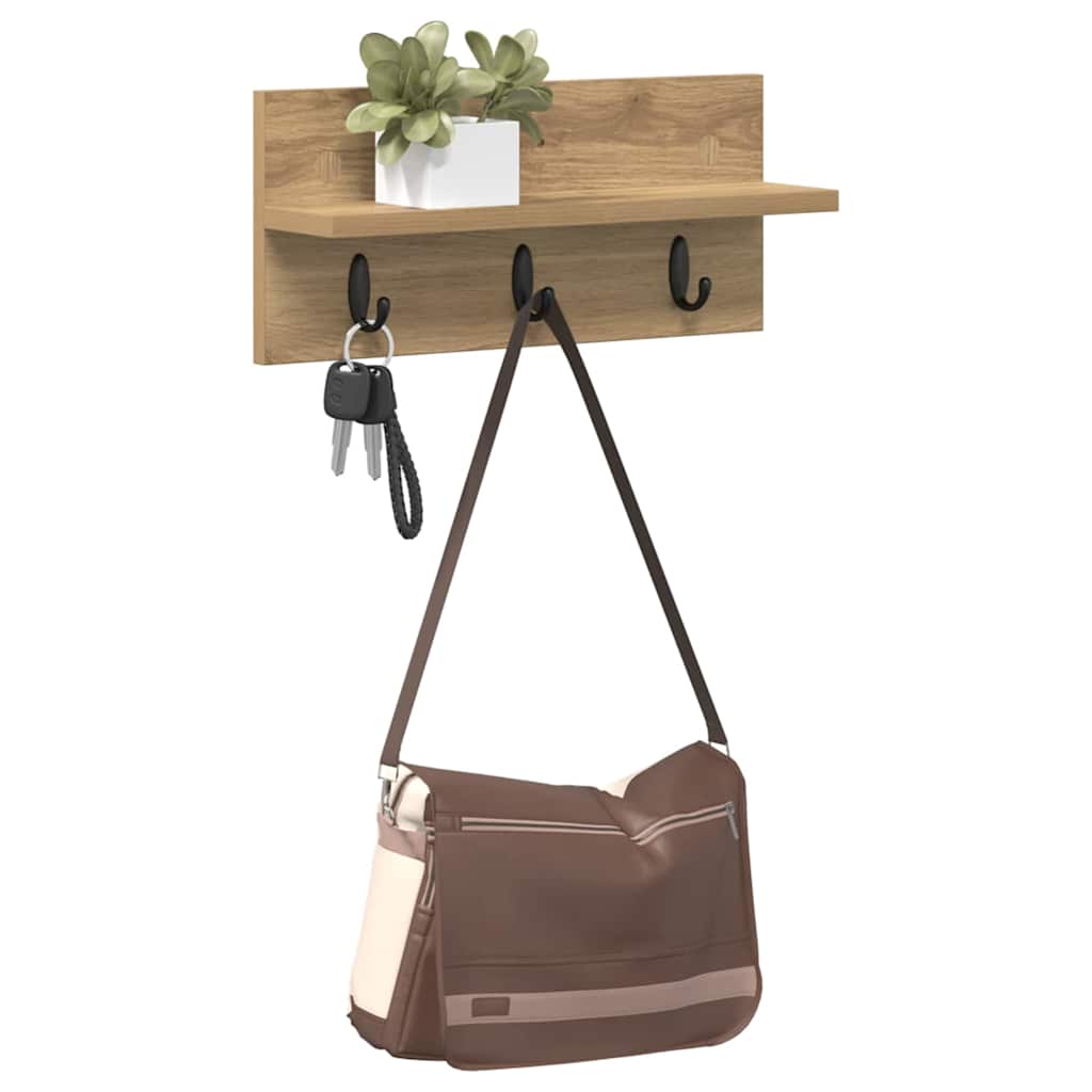 Nástěnný Věšák Na Kabáty Nástěnná Montáž Artisanový Dub