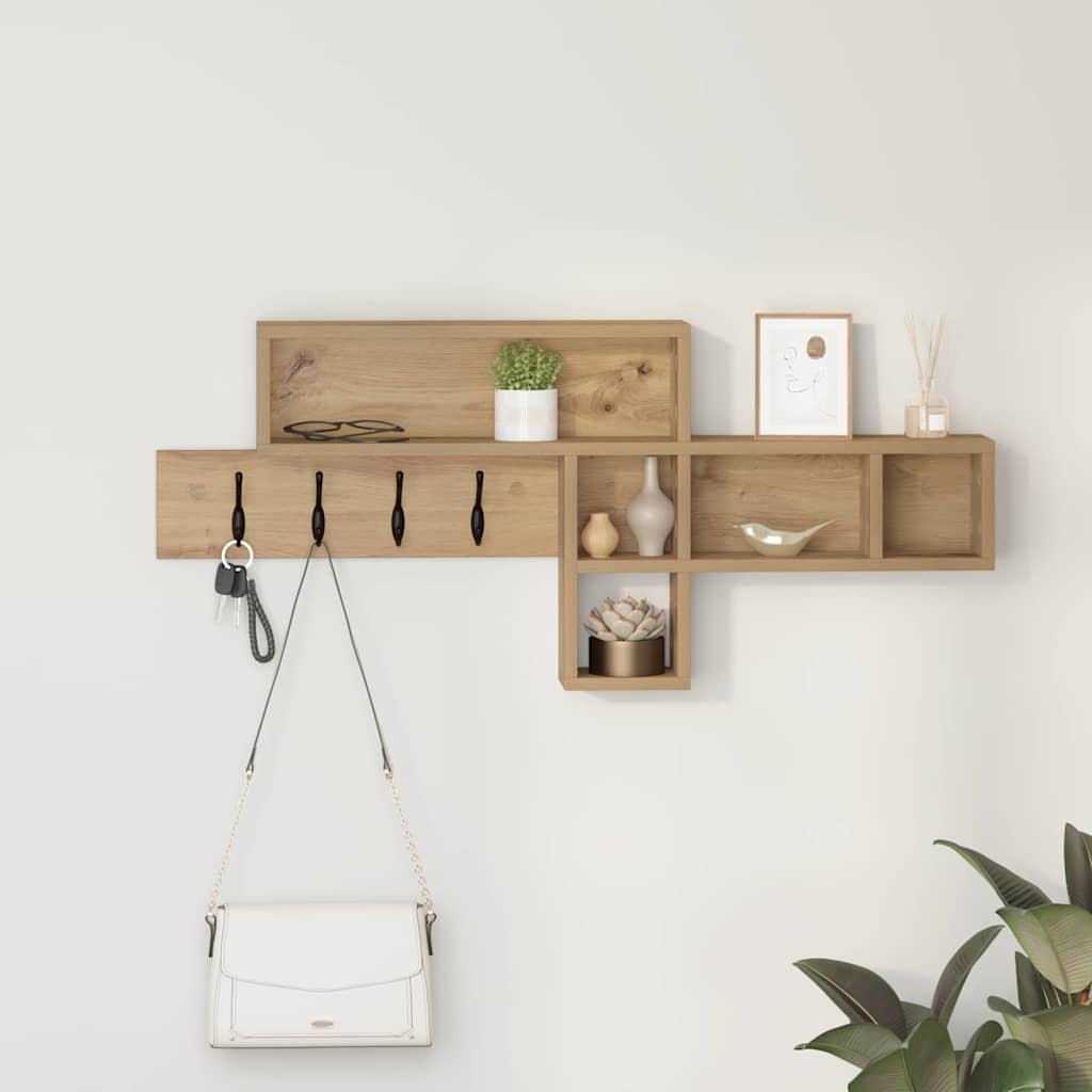 Nástěnný Věšák Na Kabáty Nástěnná Montáž Artisanový Dub