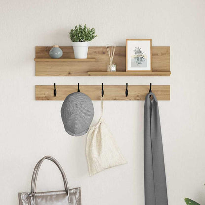 Nástěnný Věšák Na Kabáty Nástěnná Montáž Artisanový Dub