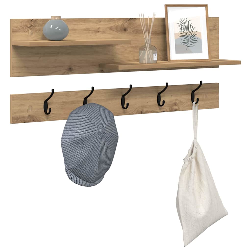Nástěnný Věšák Na Kabáty Nástěnná Montáž Artisanový Dub