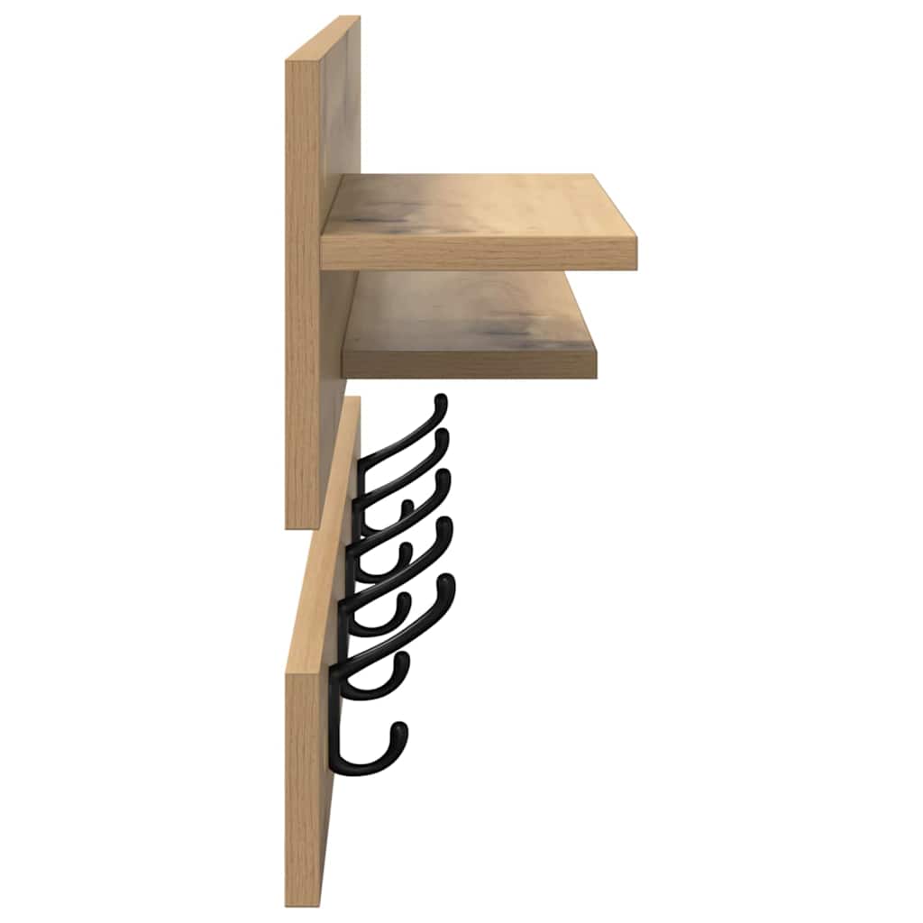 Nástěnný Věšák Na Kabáty Nástěnná Montáž Artisanový Dub