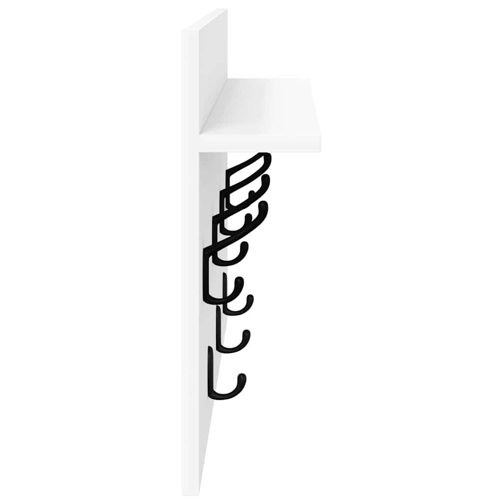 Nástěnný Věšák Na Kabáty Nástěnná Montáž Bílá 60 X 40 X 12 Cm