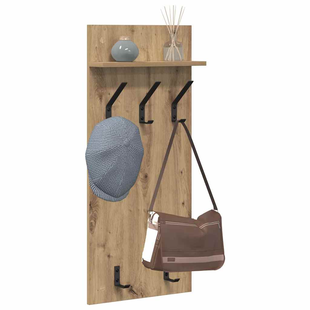 Nástěnný Věšák Na Kabáty Nástěnná Montáž Artisanový Dub