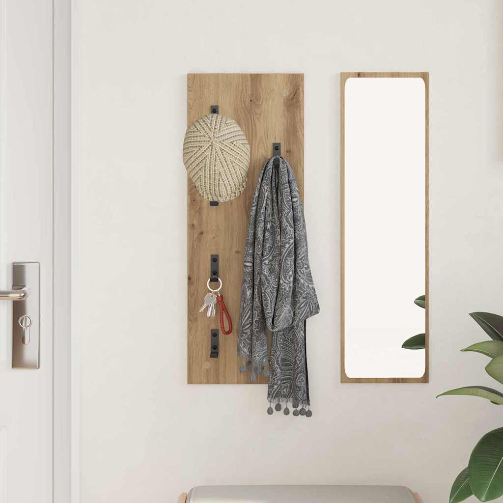 Nástěnný Věšák Na Kabáty Nástěnná Montáž Artisanový Dub