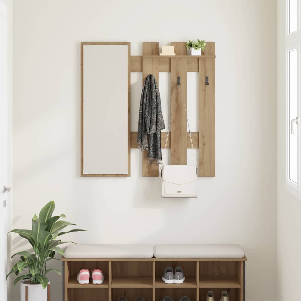 Nástěnný Věšák Na Kabáty Nástěnná Montáž Artisanový Dub