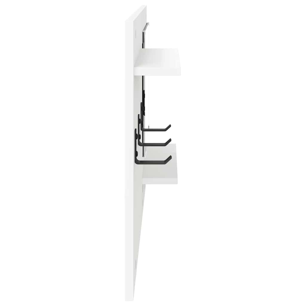 Nástěnný Věšák Na Kabáty Nástěnná Montáž Bílá 90 X 10 X 50 Cm