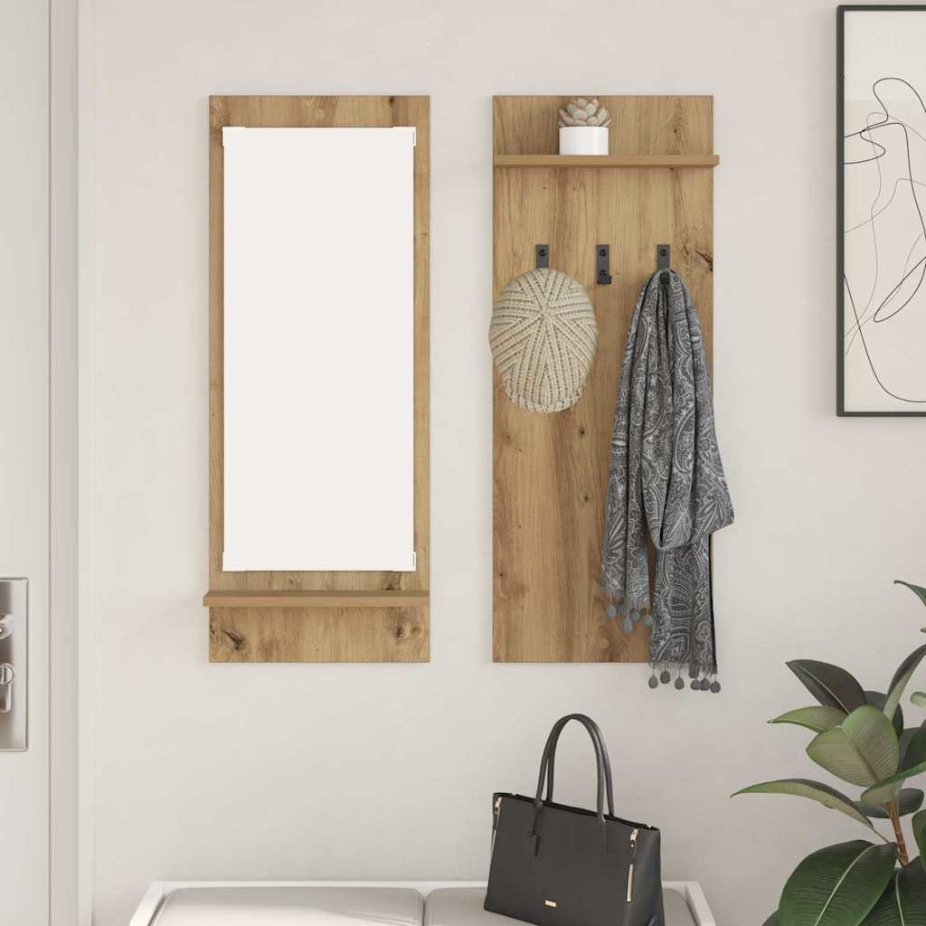 Nástěnný Věšák Na Kabáty Nástěnná Montáž Artisanový Dub
