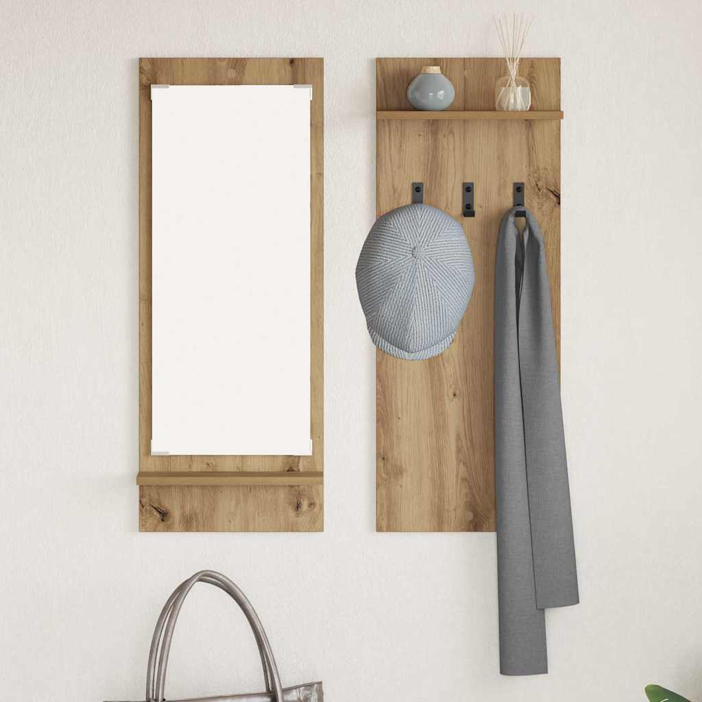 Nástěnný Věšák Na Kabáty Nástěnná Montáž Artisanový Dub