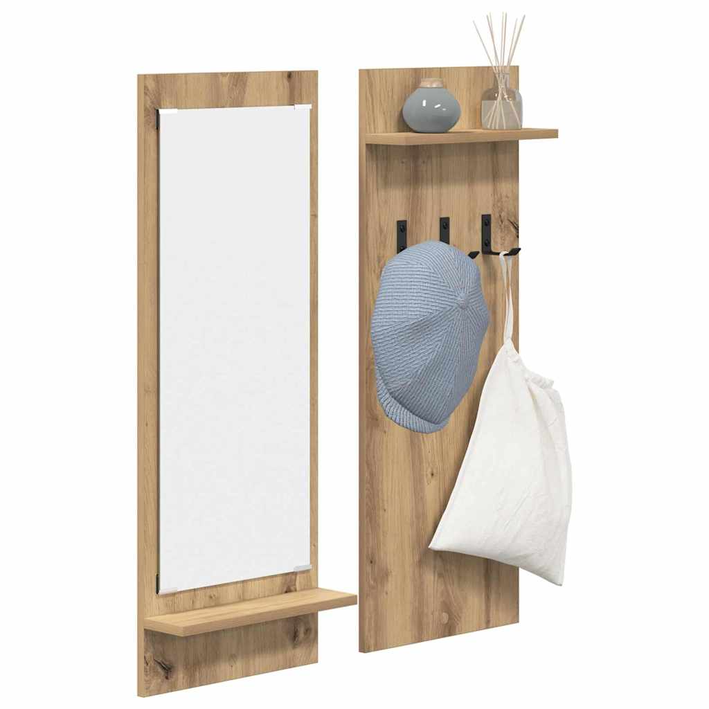Nástěnný Věšák Na Kabáty Nástěnná Montáž Artisanový Dub