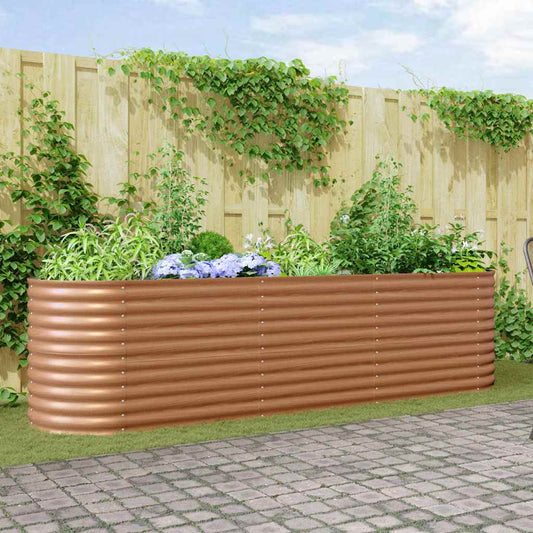 Vyvýšený Záhon Hnědá 320 X 80 X 81 Cm Ocel