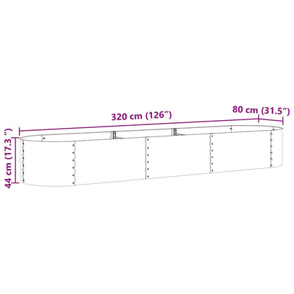 Vyvýšený Záhon Hnědá 320 X 80 X 44 Cm Ocel
