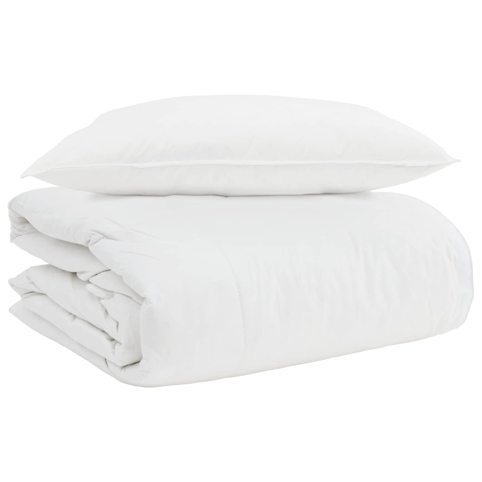 2-In-1 Duvet S Polštářem 2 Pcs Bílá Peří