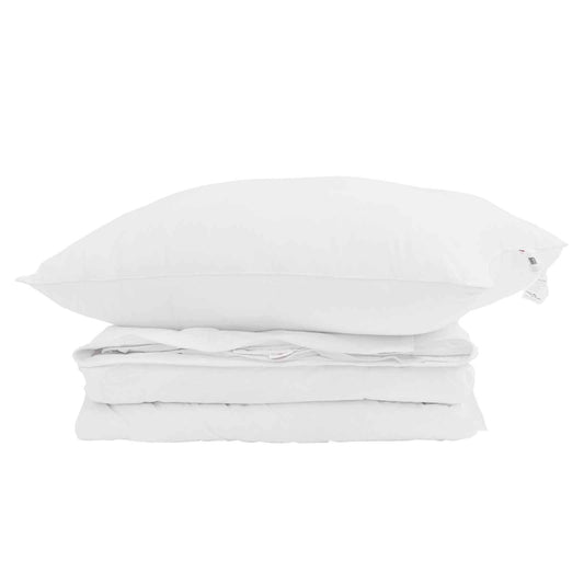 2-In-1 Duvet S Polštářem 2 Pcs Bílá Peří