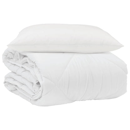 Letní Přikrývka S Polštářem 2 Pcs Bílá Mikrovlákno