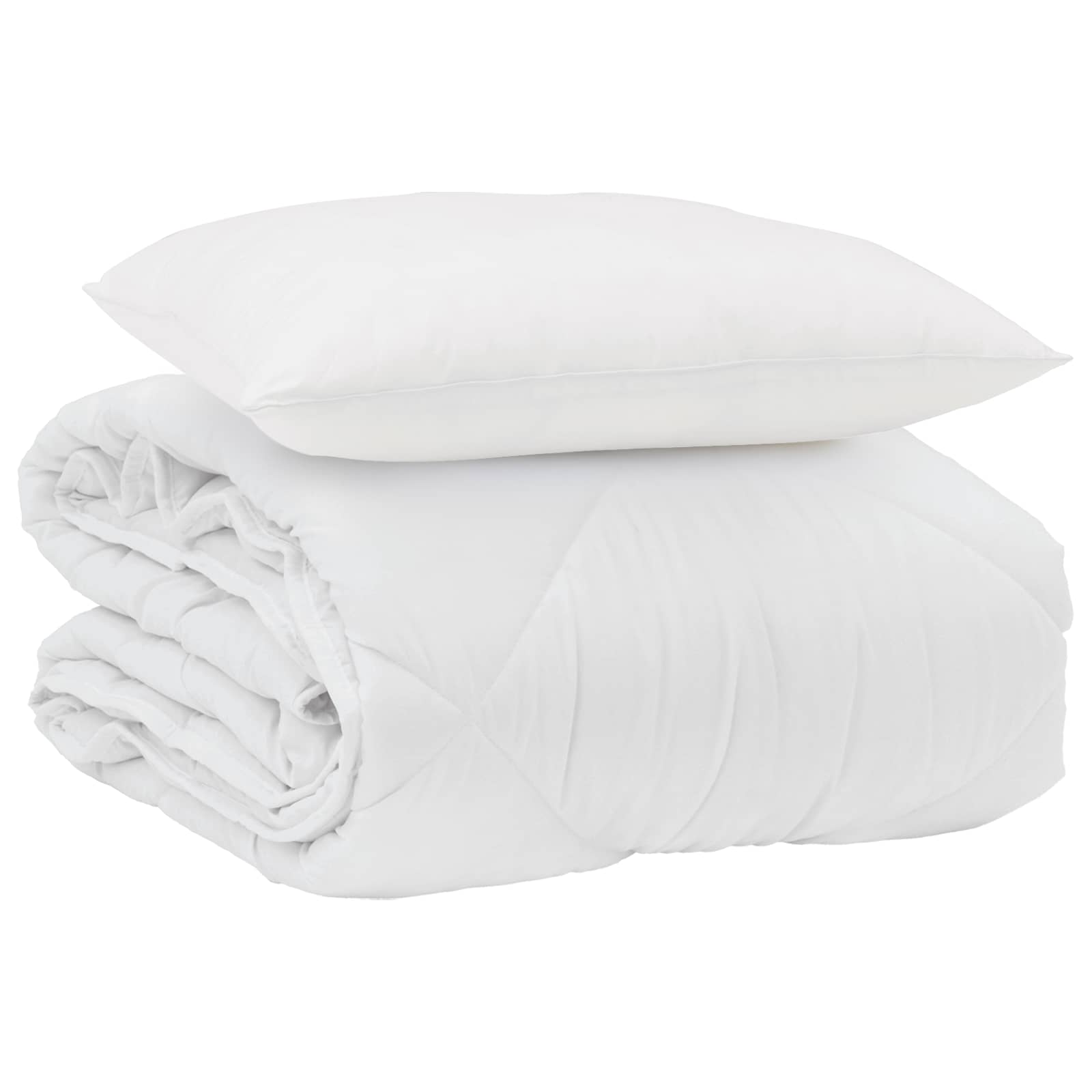 Letní Přikrývka S Polštářem 2 Pcs Bílá Mikrovlákno