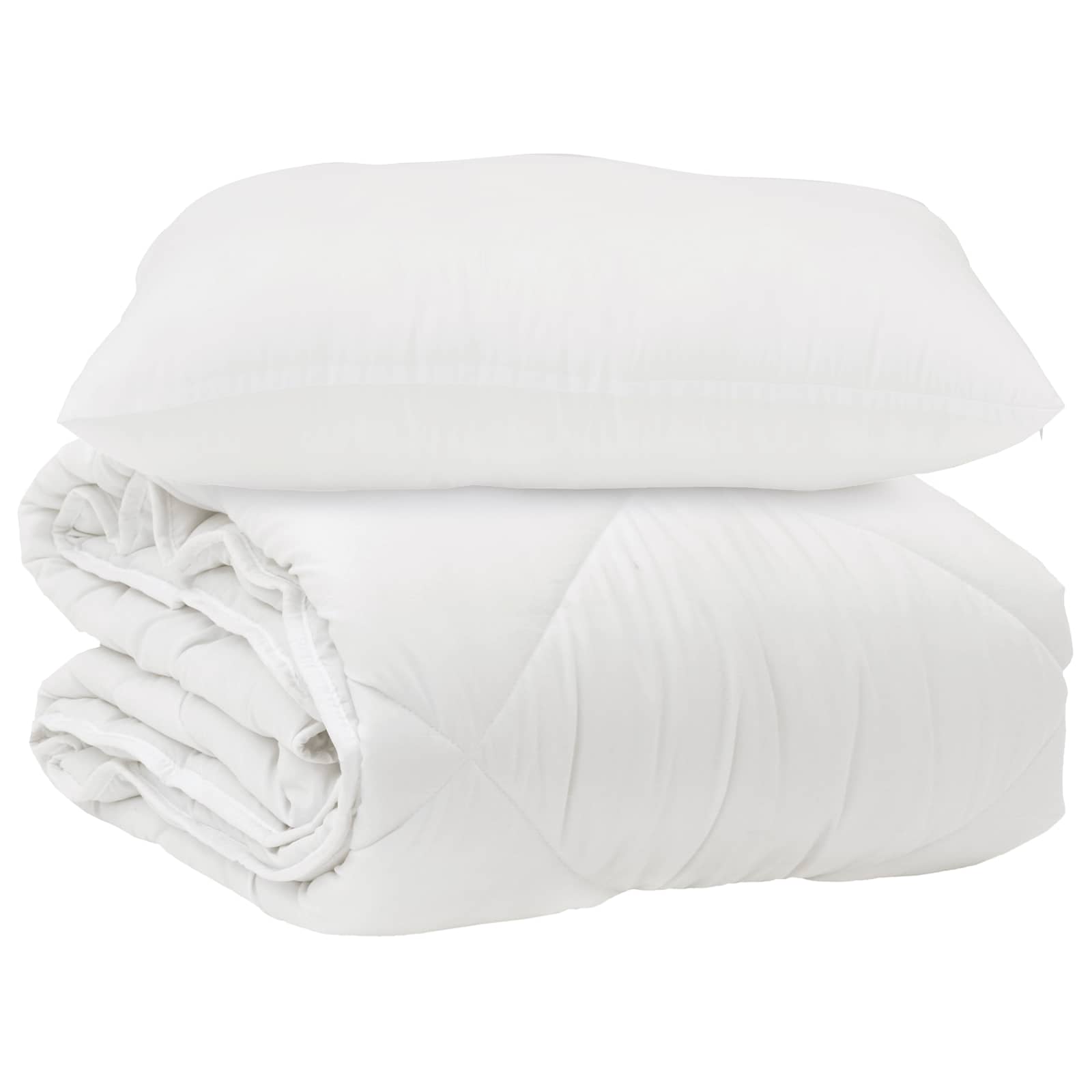 Přikrývka S Polštářem 2 Pcs Bílá Mikrovlákno