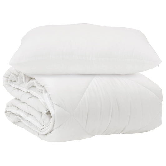 Přikrývka S Polštářem 2 Pcs Bílá Mikrovlákno