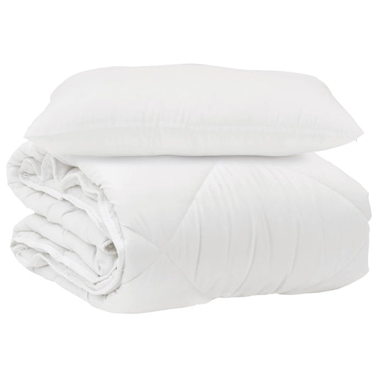 Přikrývka S Polštářem 2 Pcs Bílá Mikrovlákno