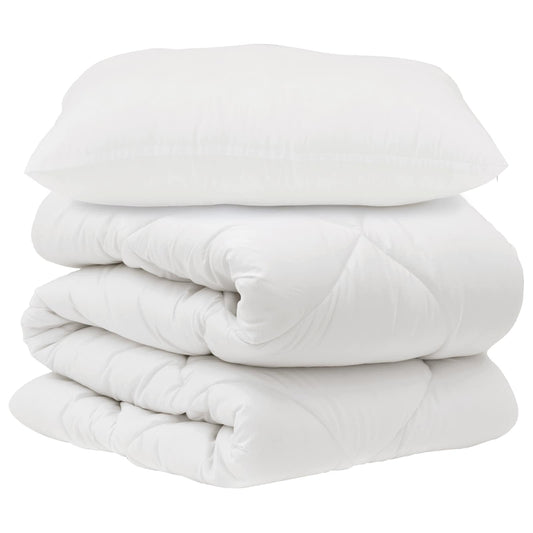 Sada Přikrývek S Polštářem 2 Pcs Bílá Mikrovlákno