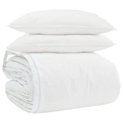 Sada Přikrývek S Polštářem 3 Pcs Bílá Peří
