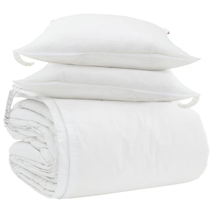 Sada Přikrývek S Polštářem 3 Pcs Bílá Peří