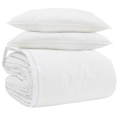 Sada Přikrývek S Polštářem 3 Pcs Bílá Peří