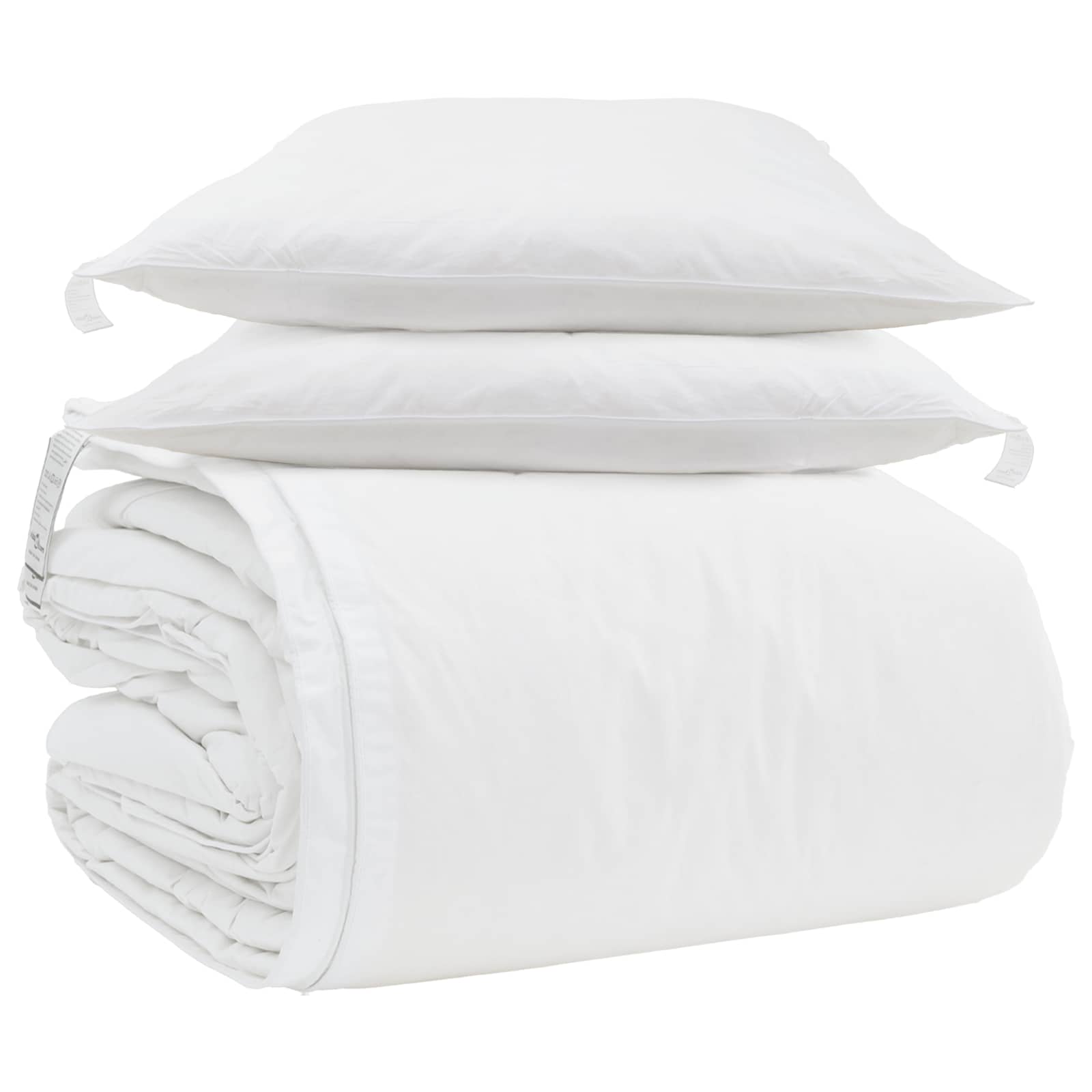 Sada Přikrývek S Polštářem 3 Pcs Bílá Peří