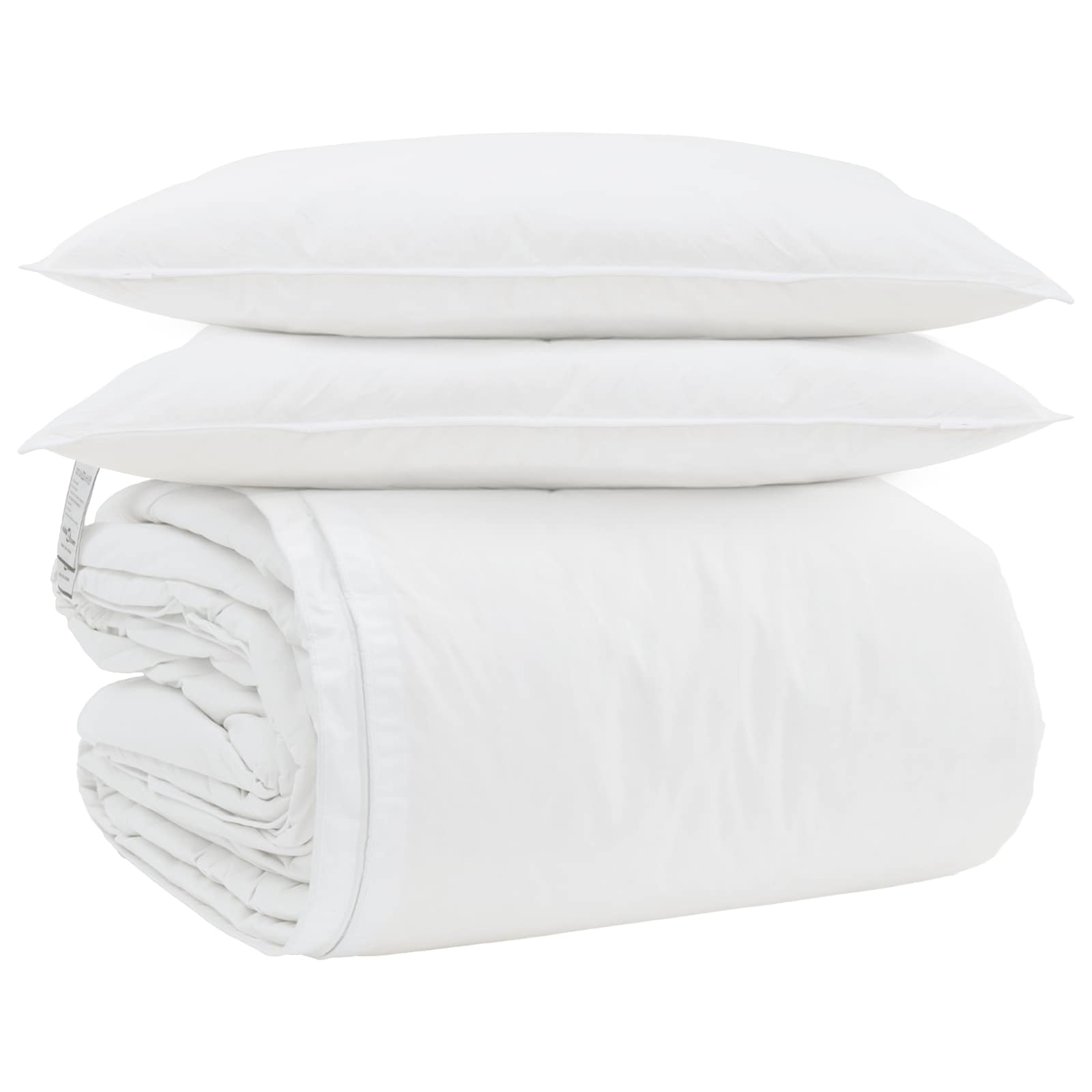 Sada Přikrývek S Polštářem 3 Pcs Bílá Peří