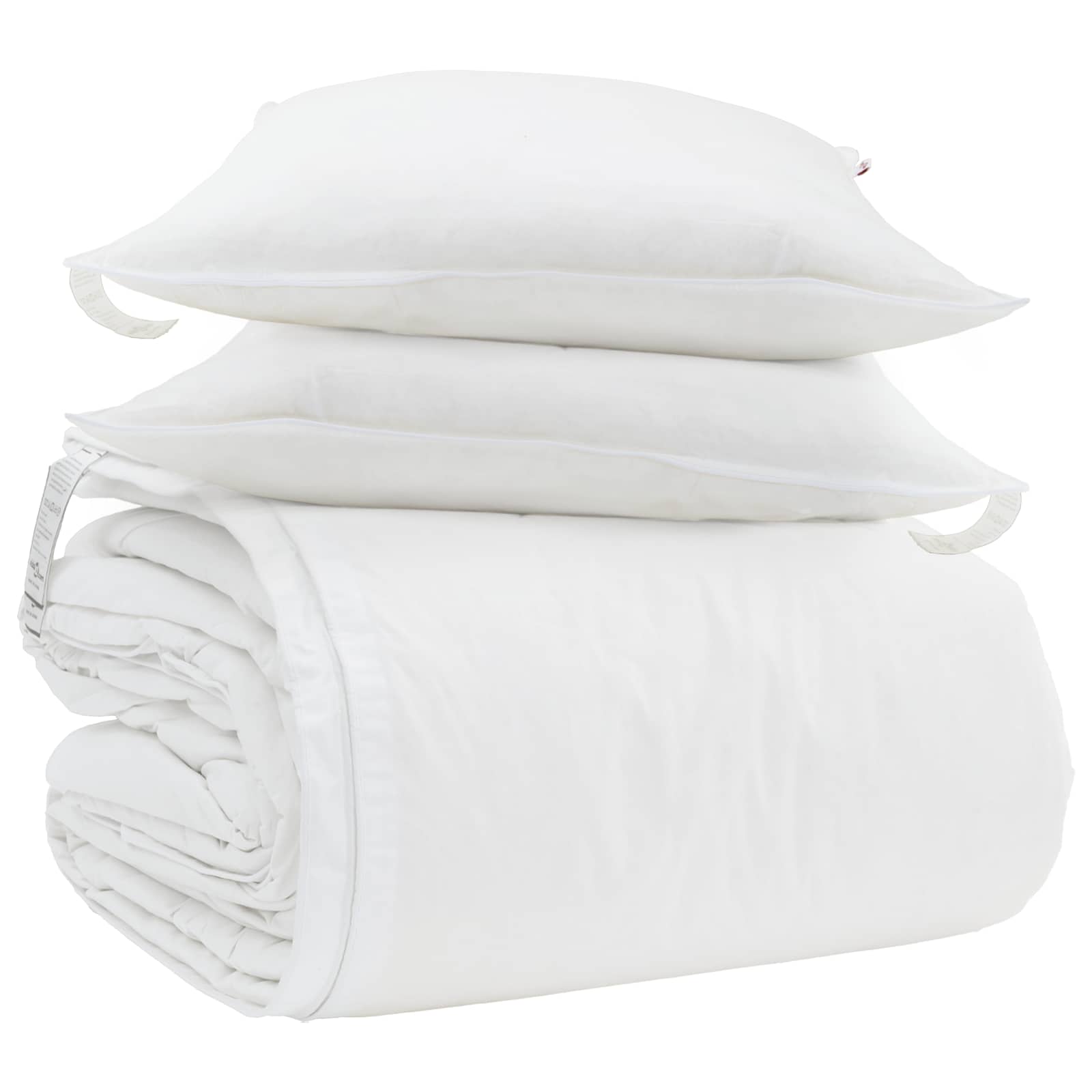 Sada Přikrývek S Polštářem 3 Pcs Bílá Peří