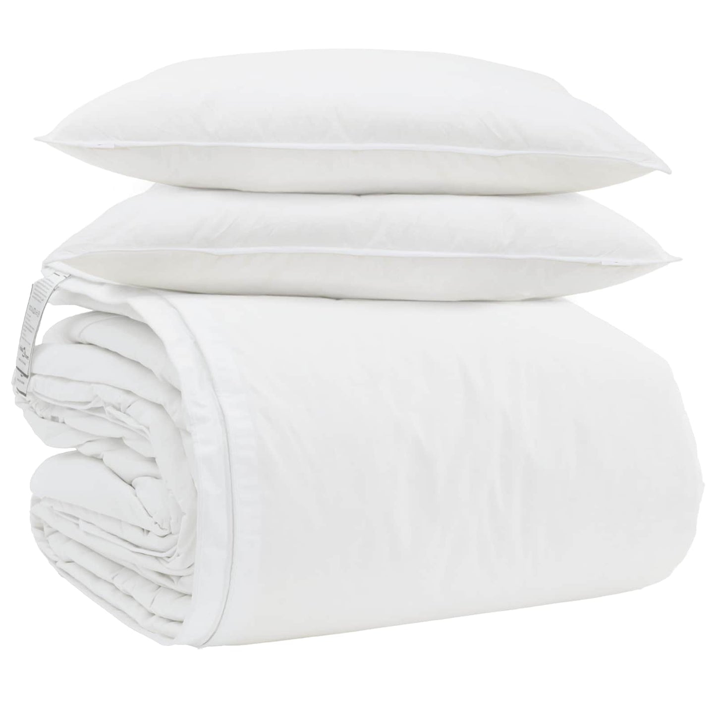 Sada Přikrývek S Polštářem 3 Pcs Bílá Peří