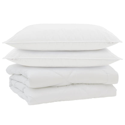Přikrývka S Polštářem 3 Pcs Bílá Mikrovlákno