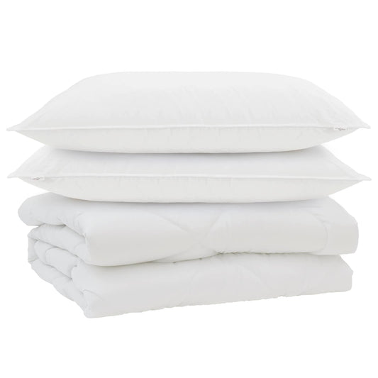 Přikrývka S Polštářem 3 Pcs Bílá Mikrovlákno