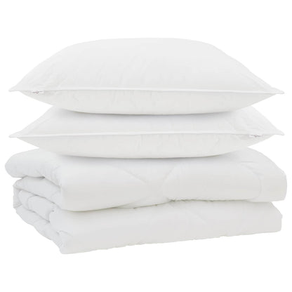 Přikrývka S Polštářem 3 Pcs Bílá Mikrovlákno