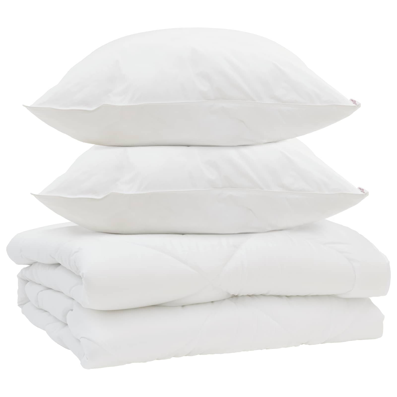 Přikrývka S Polštářem 3 Pcs Bílá Mikrovlákno