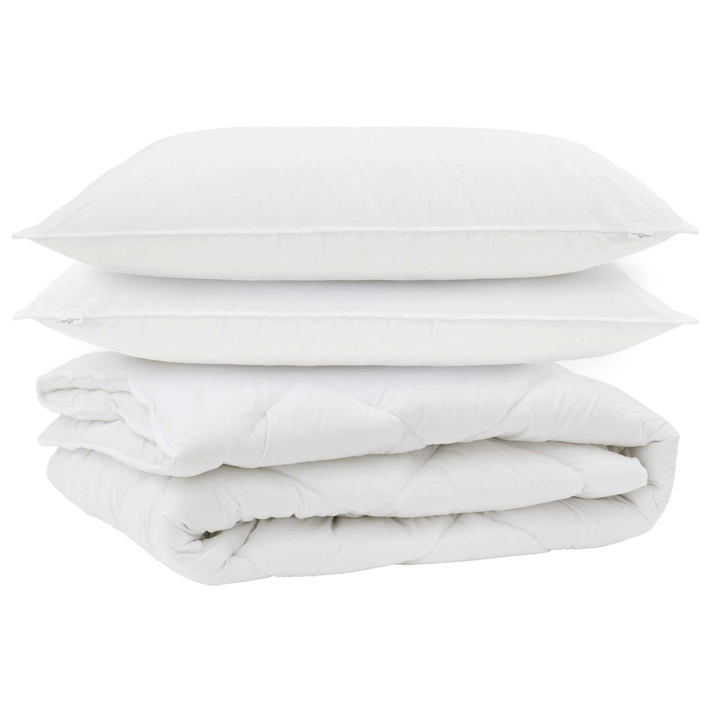 Přikrývka Na Všechny Sezóny S Polštářem 3 Pcs Bílá Mikrovlákno