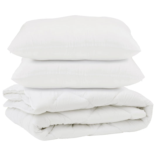 Přikrývka S Polštářem 3 Pcs Bílá Mikrovlákno