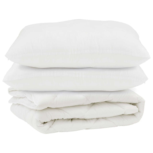 Přikrývka S Polštářem 3 Pcs Bílá Mikrovlákno