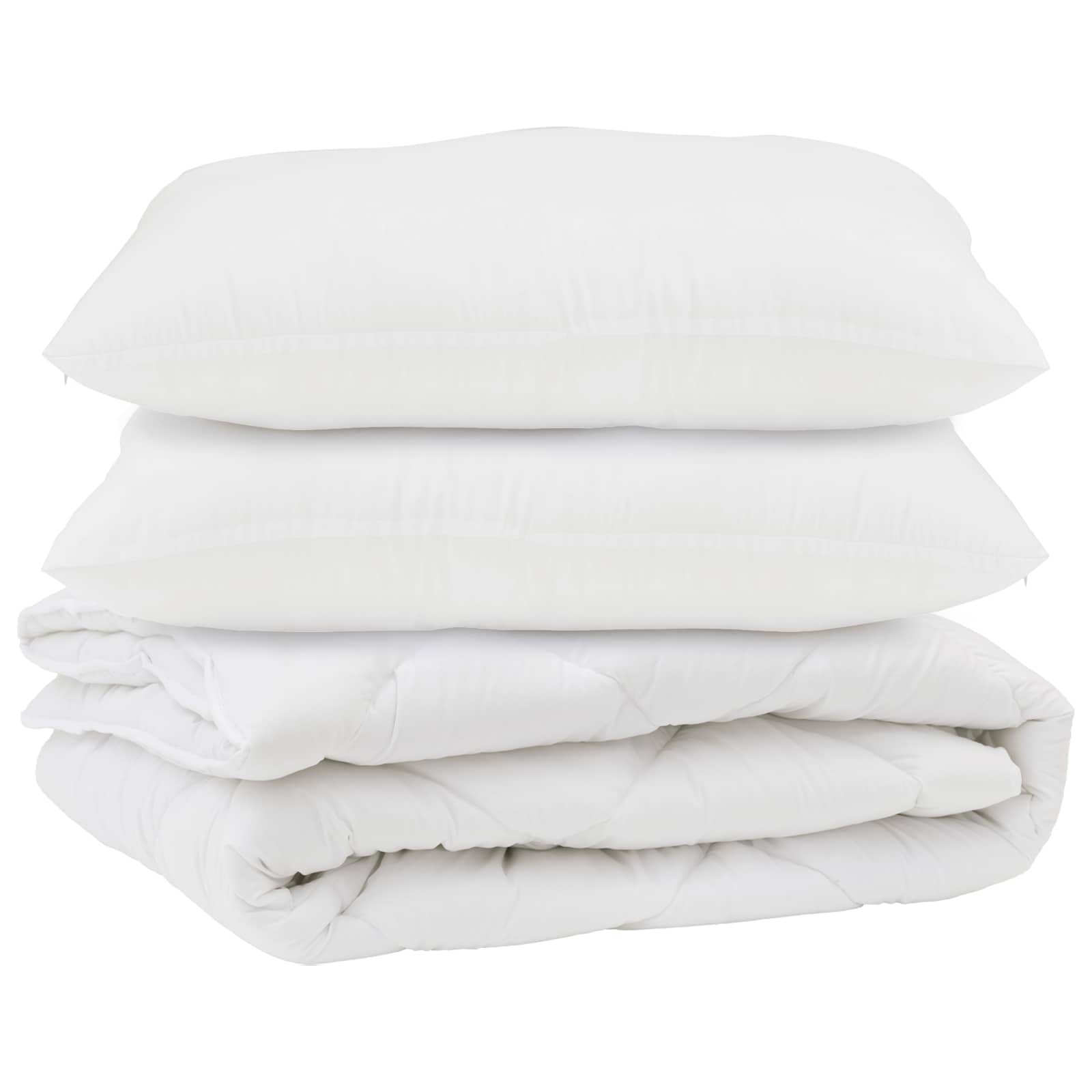 Přikrývka S Polštářem 3 Pcs Bílá Mikrovlákno