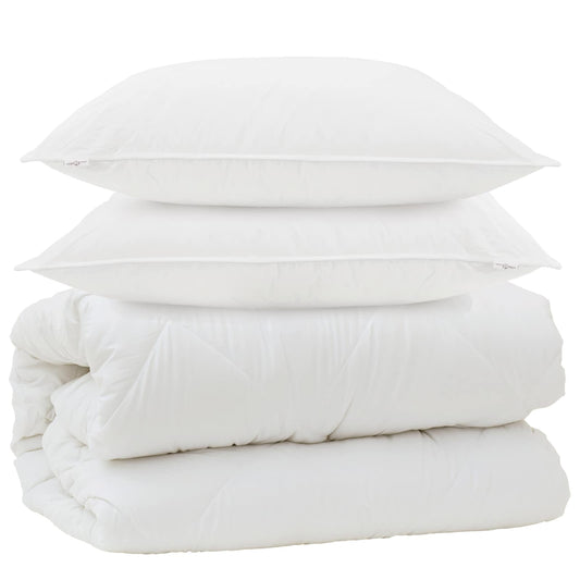 Duvet S Polštáři S Polštářem 3 Pcs Bílá Mikrovlákno