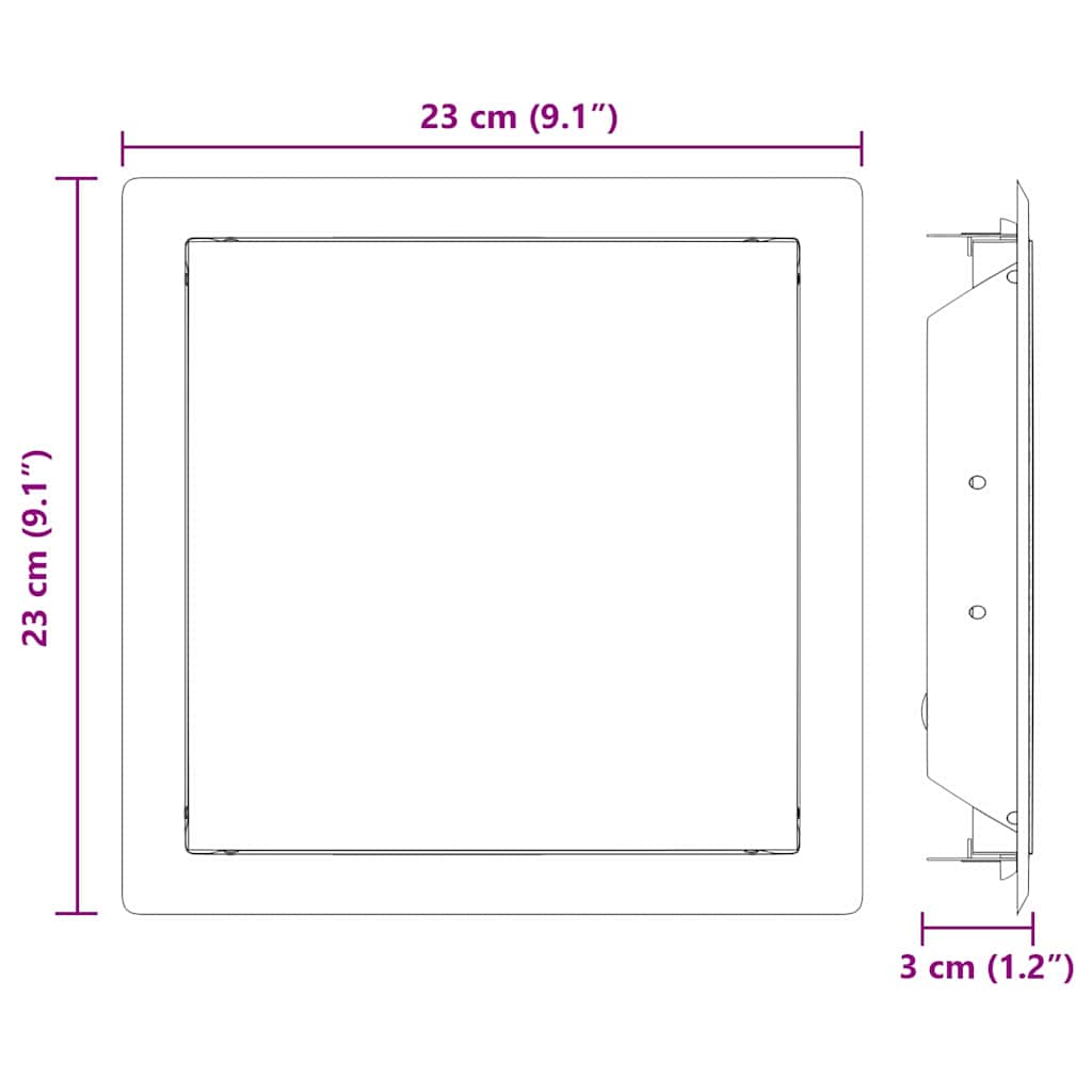 Přístupový Panel 2 Ks Bílá 23 X 23 X 3 Cm Ocel