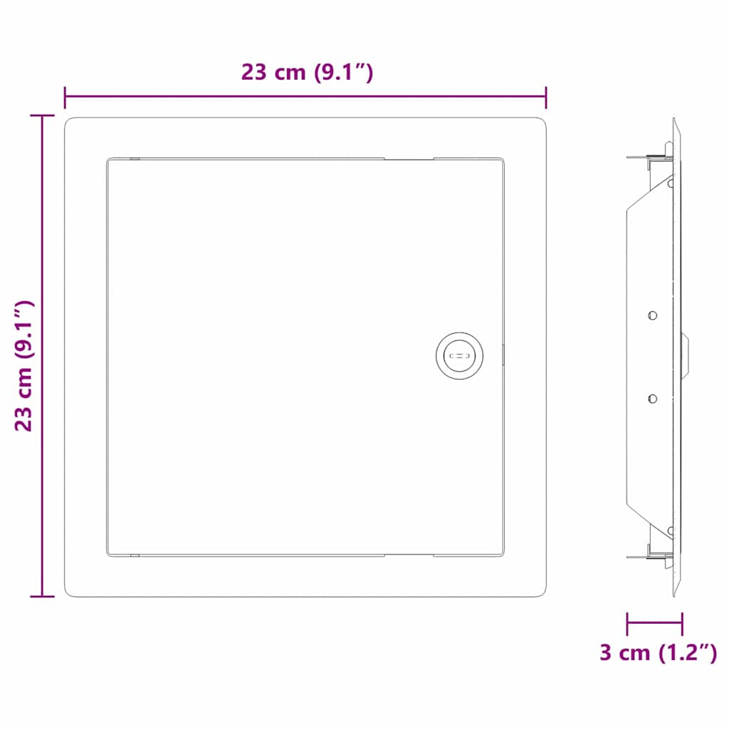 Přístupový Panel 2 Ks Bílá 23 X 23 X 3 Cm Ocel