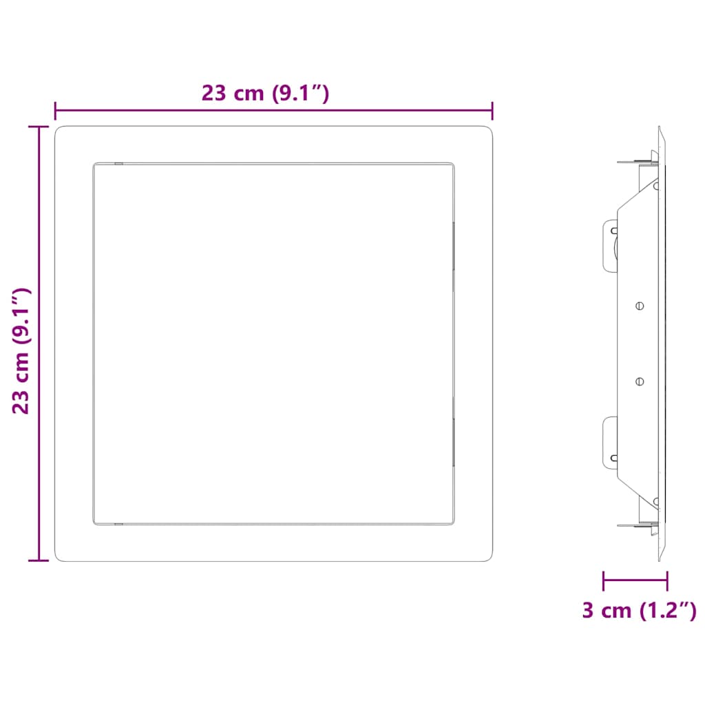 Přístupový Panel 2 Ks Bílá 23 X 23 X 3 Cm Ocel