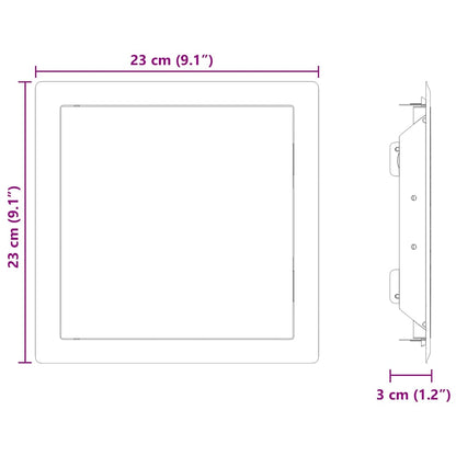 Přístupový Panel 2 Ks Bílá 23 X 23 X 3 Cm Ocel