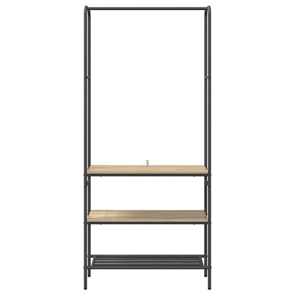 Kovový Stojan Na Oblečení S Policí Sonoma Dub 77 X 30 X 171 Cm