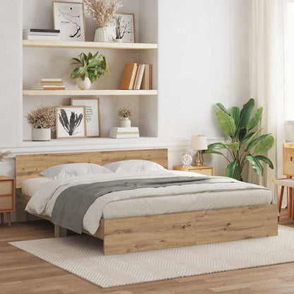 Rám Postele Artisanový Dub 203 X 185 X 70 Cm Kompozitní Dřevo